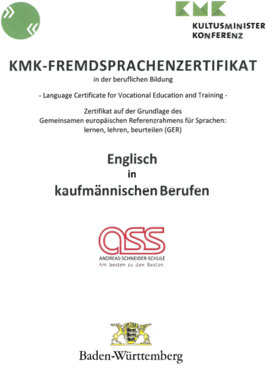 KMK Zertifikat Englisch B2